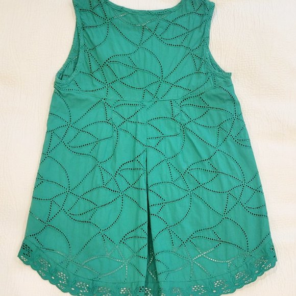 Size XS: CAbi Gemma Green Eyelet Sleeveless Hi/Lo Hem Style 5036 - Picture 2 of 4